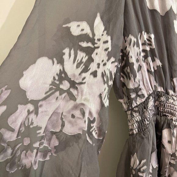 ASTR the Label | Floral Silk Blend Sheer Sleeve Mini, Size Small - Picture 5 of 6